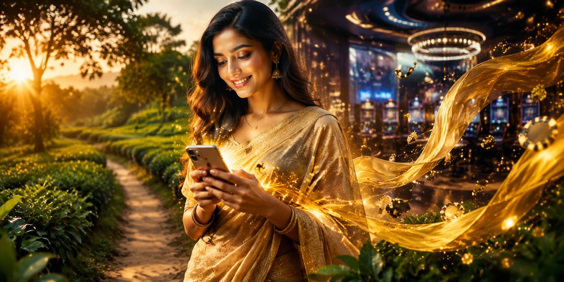 গাজীপুরে শাড়ি পরা নারী মোবাইলে ক্যাসিনো প্রোমোশন দেখছেন